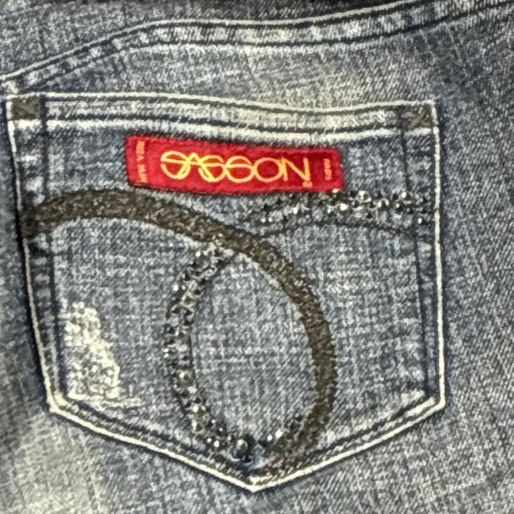 Vintage Sasson Hustle Jeans Womens 4 Straight Leg Low Rise Denim Ooh La La 1980s